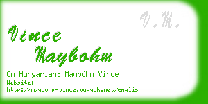 vince maybohm business card